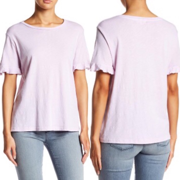Sundry Tops - Sundry • Ruffle Short Sleeve Violet Top Size 1
